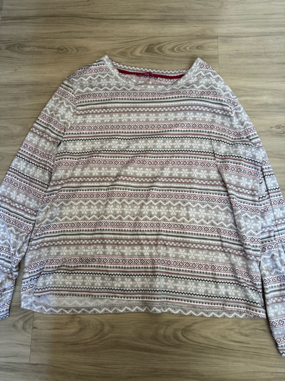 Women's Long Sleeve Fair Isle Pyjama Top - Gray